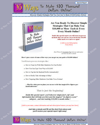 Product picture *HOTTEST* 10 Ways To Make $10 Thousand Dollars Online
